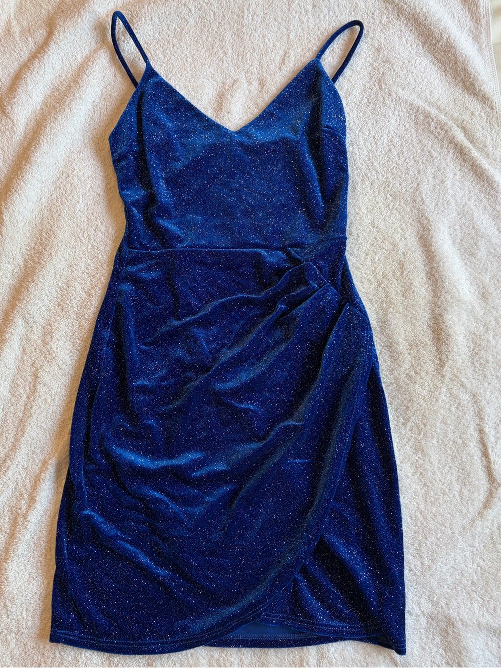 Windsor Royal Blue Sparkle Velvet Mini Dress